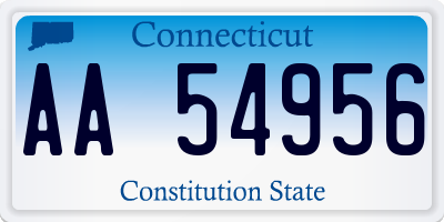 CT license plate AA54956