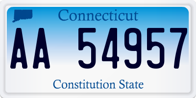 CT license plate AA54957