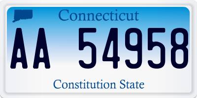 CT license plate AA54958