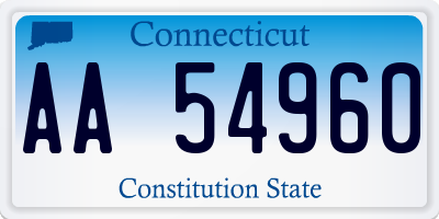 CT license plate AA54960