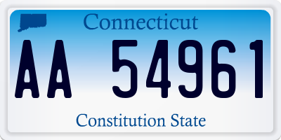 CT license plate AA54961