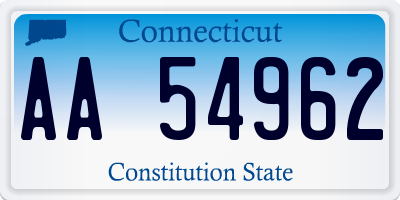 CT license plate AA54962