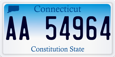 CT license plate AA54964