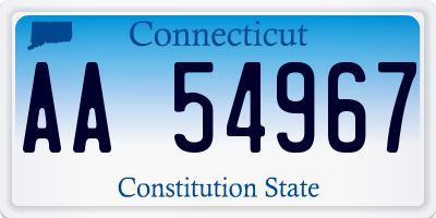 CT license plate AA54967