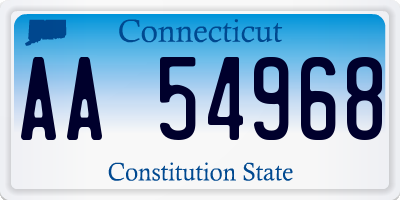 CT license plate AA54968