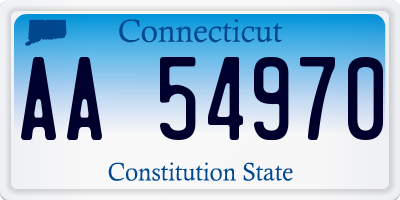 CT license plate AA54970