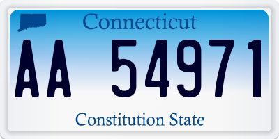 CT license plate AA54971