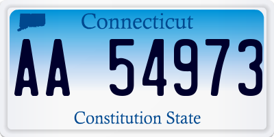 CT license plate AA54973