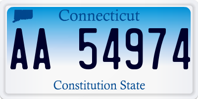 CT license plate AA54974