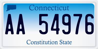 CT license plate AA54976