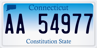 CT license plate AA54977