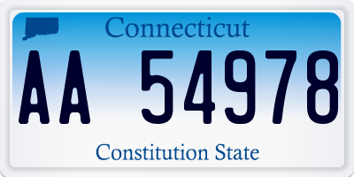 CT license plate AA54978