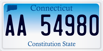 CT license plate AA54980