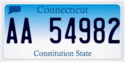 CT license plate AA54982