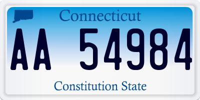 CT license plate AA54984