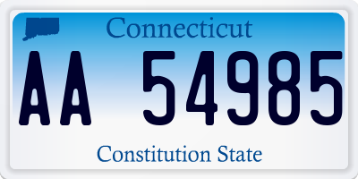 CT license plate AA54985