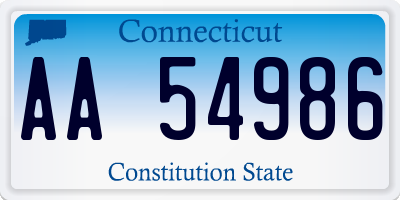 CT license plate AA54986