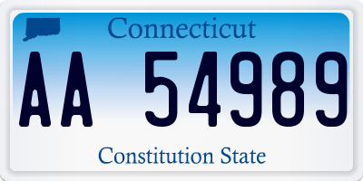 CT license plate AA54989