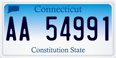 CT license plate AA54991