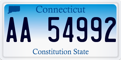 CT license plate AA54992