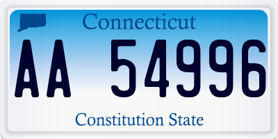 CT license plate AA54996