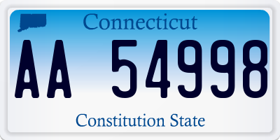 CT license plate AA54998