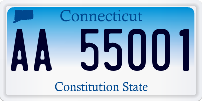 CT license plate AA55001