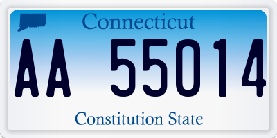 CT license plate AA55014