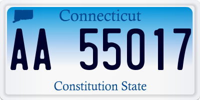 CT license plate AA55017