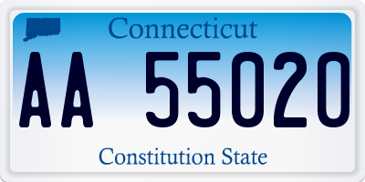 CT license plate AA55020