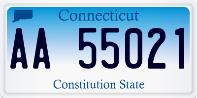 CT license plate AA55021