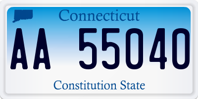 CT license plate AA55040