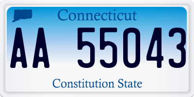 CT license plate AA55043