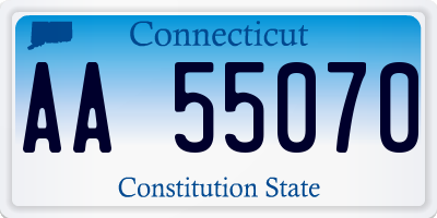 CT license plate AA55070