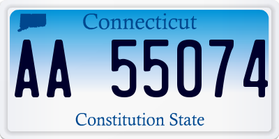 CT license plate AA55074