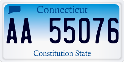 CT license plate AA55076