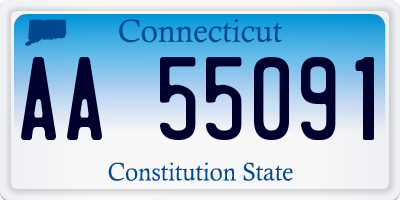 CT license plate AA55091