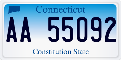 CT license plate AA55092