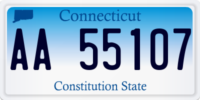 CT license plate AA55107