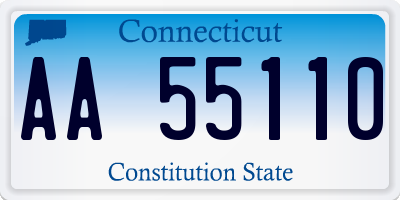 CT license plate AA55110