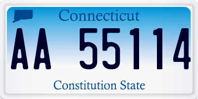 CT license plate AA55114