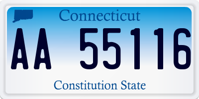 CT license plate AA55116