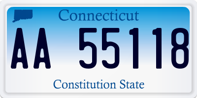 CT license plate AA55118