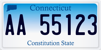 CT license plate AA55123