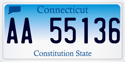 CT license plate AA55136