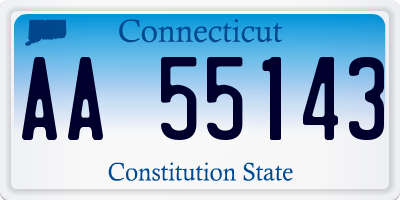 CT license plate AA55143