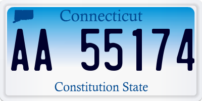 CT license plate AA55174