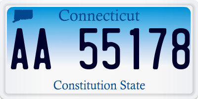 CT license plate AA55178