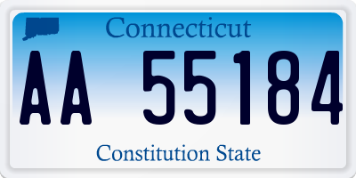 CT license plate AA55184