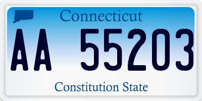 CT license plate AA55203